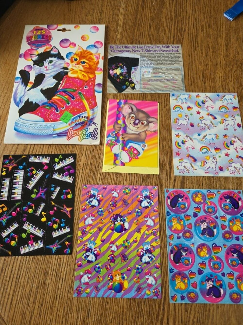Vintage Lisa Frank 4 sheets of unused Sticker tote plus surprise